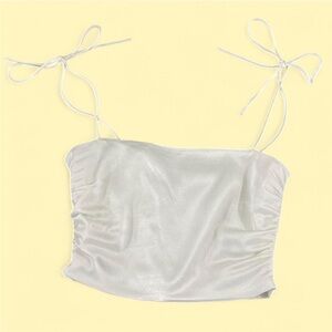 Zara Satin Effect White Top
